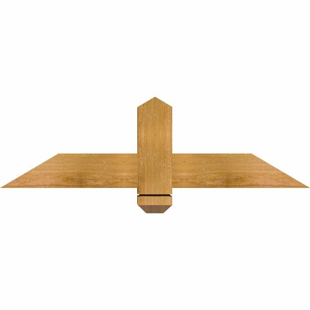 Ekena Millwork Eugene Rough Sawn Timber Gable Bracket, Western Red Cedar, 36"W x 10"H x 4"D x 4"F, 7/12 Pitch GBW036X10X0404EUG00RWR